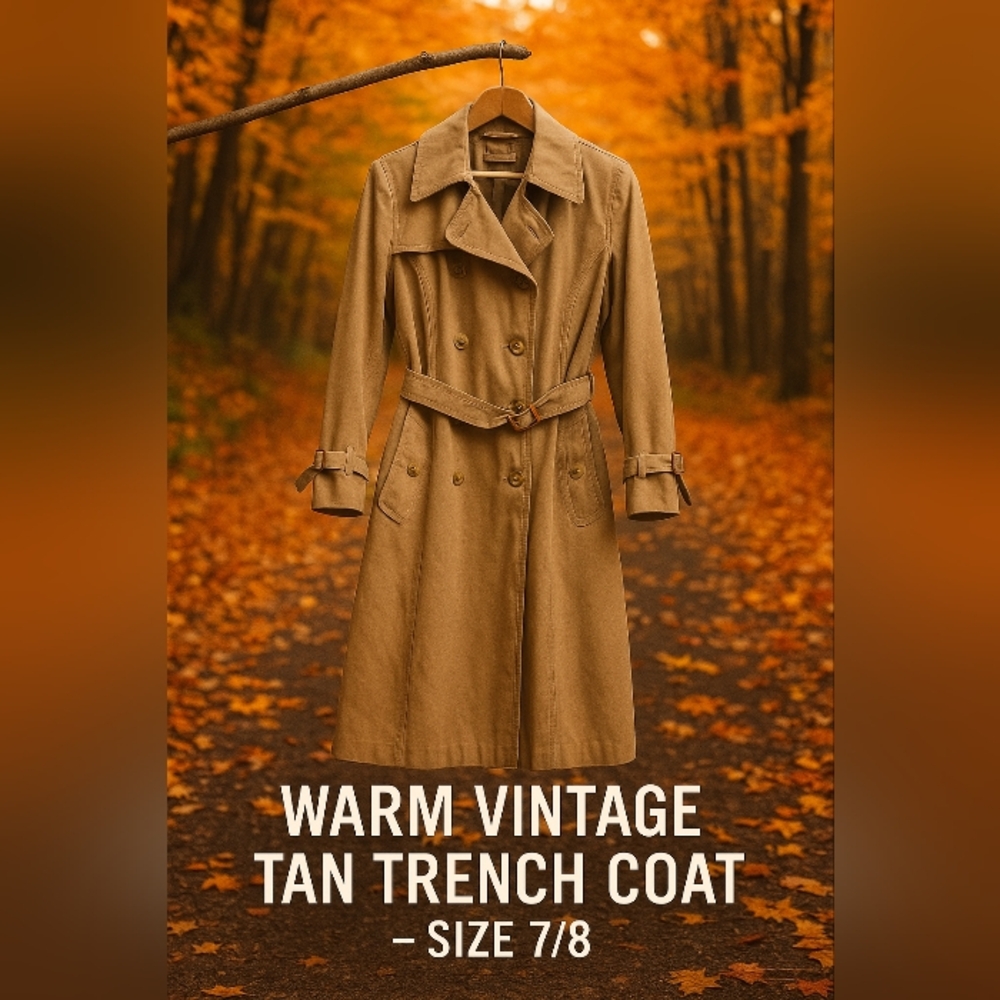 Warm Vintage Elegant Tan Trench Coat